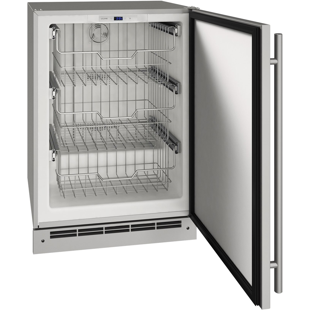 Left View: Viking - Professional 7 Series 8.4 Cu. Ft. Upright Freezer - Stainless Steel