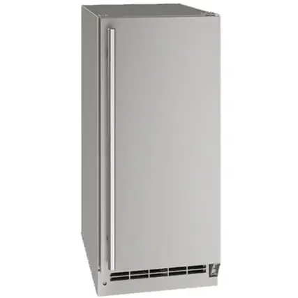 Front. U-Line - 3.1 Cu. Ft. Mini Fridge - Stainless Steel.