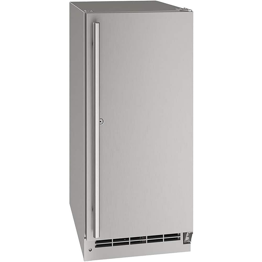 Front. U-Line - 3.1 Cu. Ft. Mini Fridge - Stainless Steel.