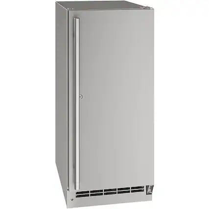 Front. U-Line - 3.1 Cu. Ft. Mini Fridge - Stainless Steel.