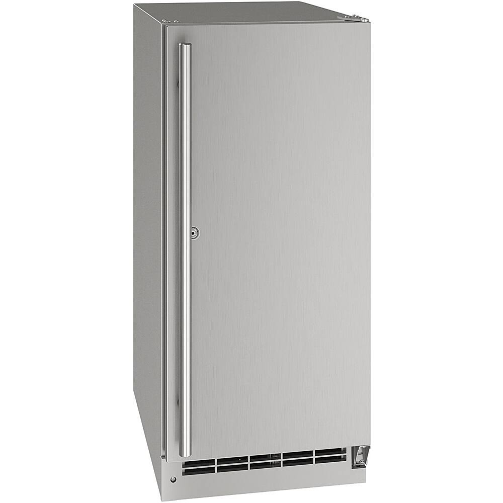 Front. U-Line - 3.1 Cu. Ft. Mini Fridge - Stainless Steel.