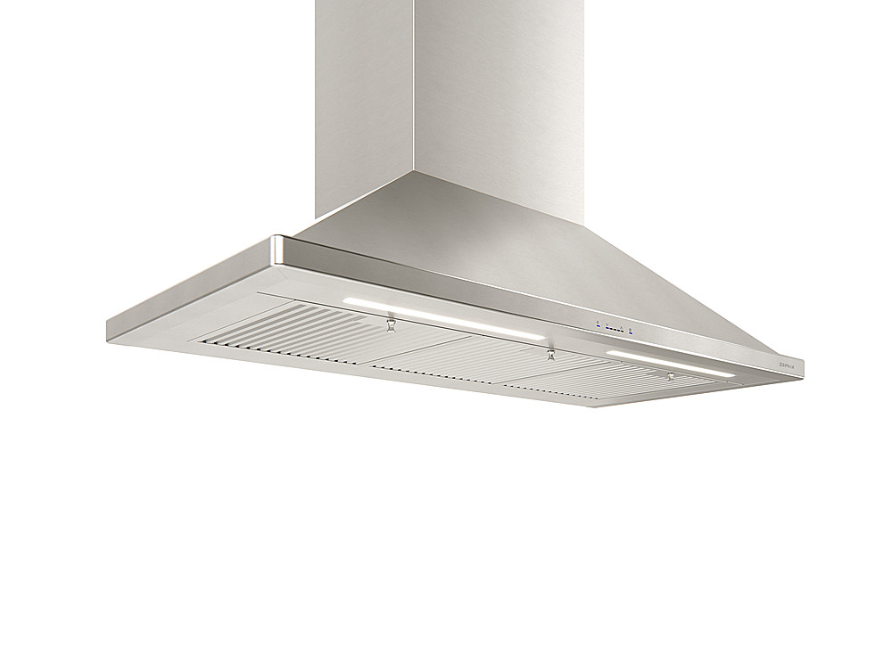 Angle View: JennAir - Pro-Style 36" Externally Vented Range Hood - Lustre stainless