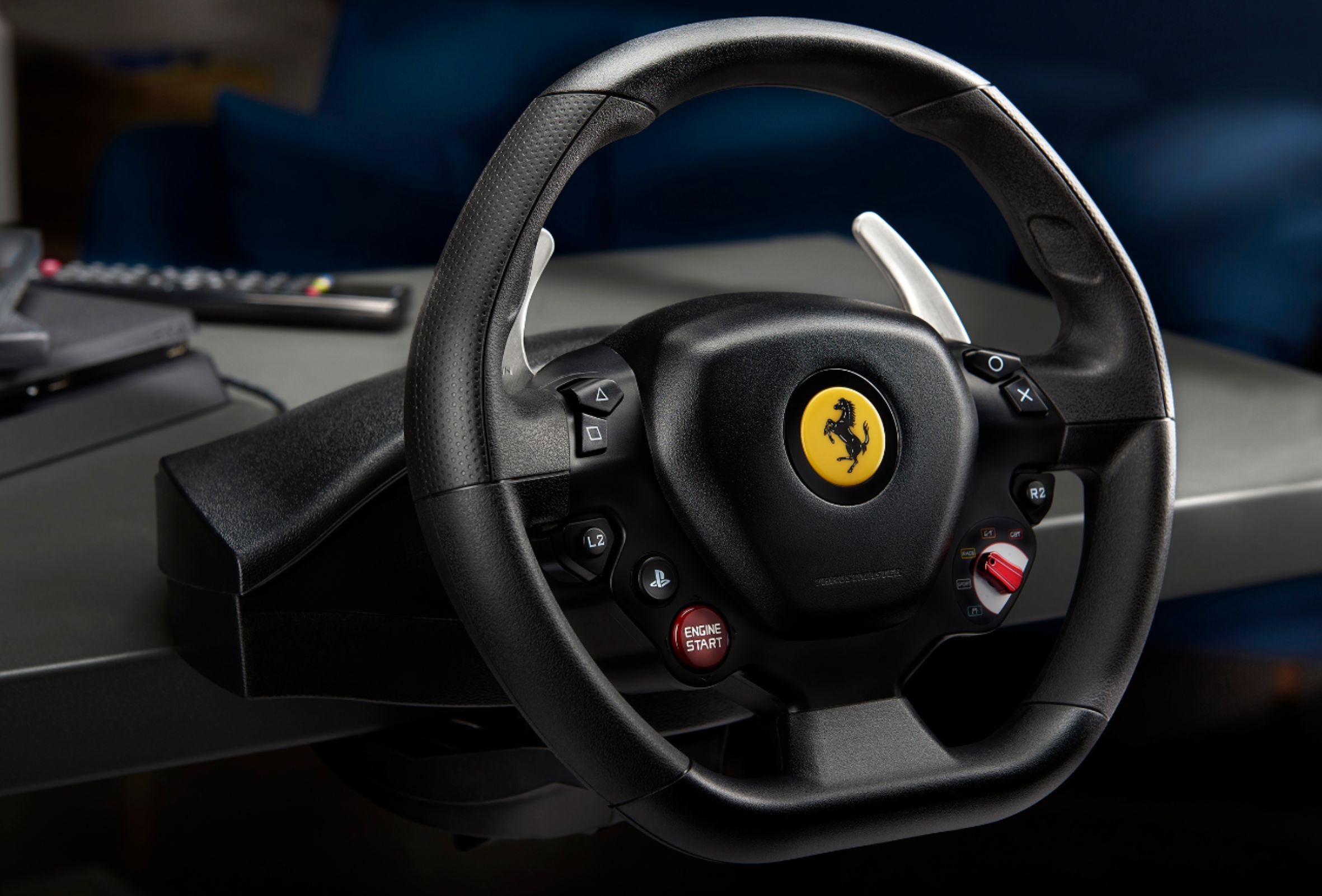 Thrustmaster - T80 Ferrari 488 GTB Edition Racing Wheel for PlayStation 4 and Windows - Black