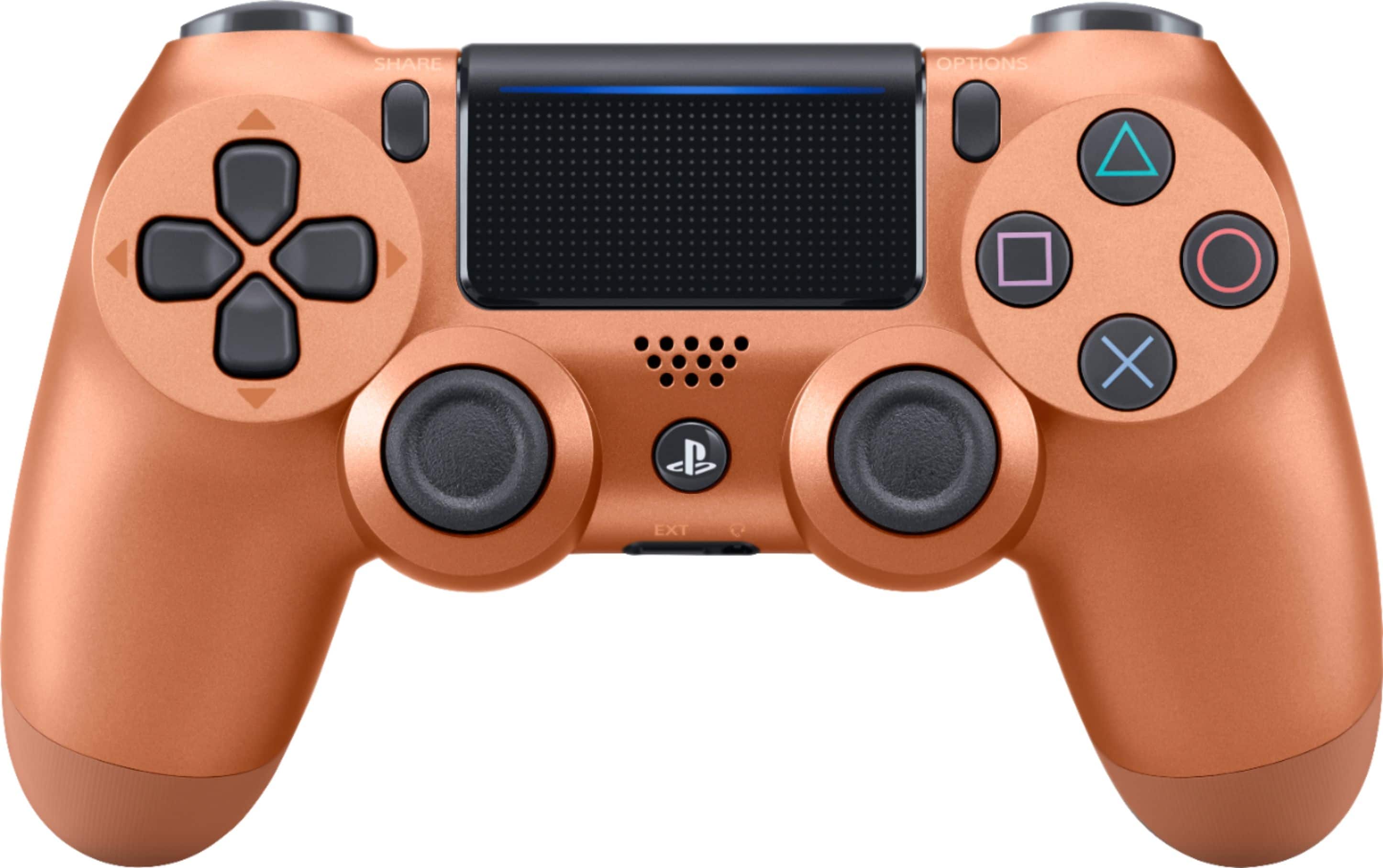 Front. Sony - DualShock 4 Wireless Controller for PlayStation 4 - Copper.