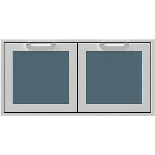 Front. Hestan - AGSD Series 42" Outdoor Double Storage Doors - Pacific Fog.