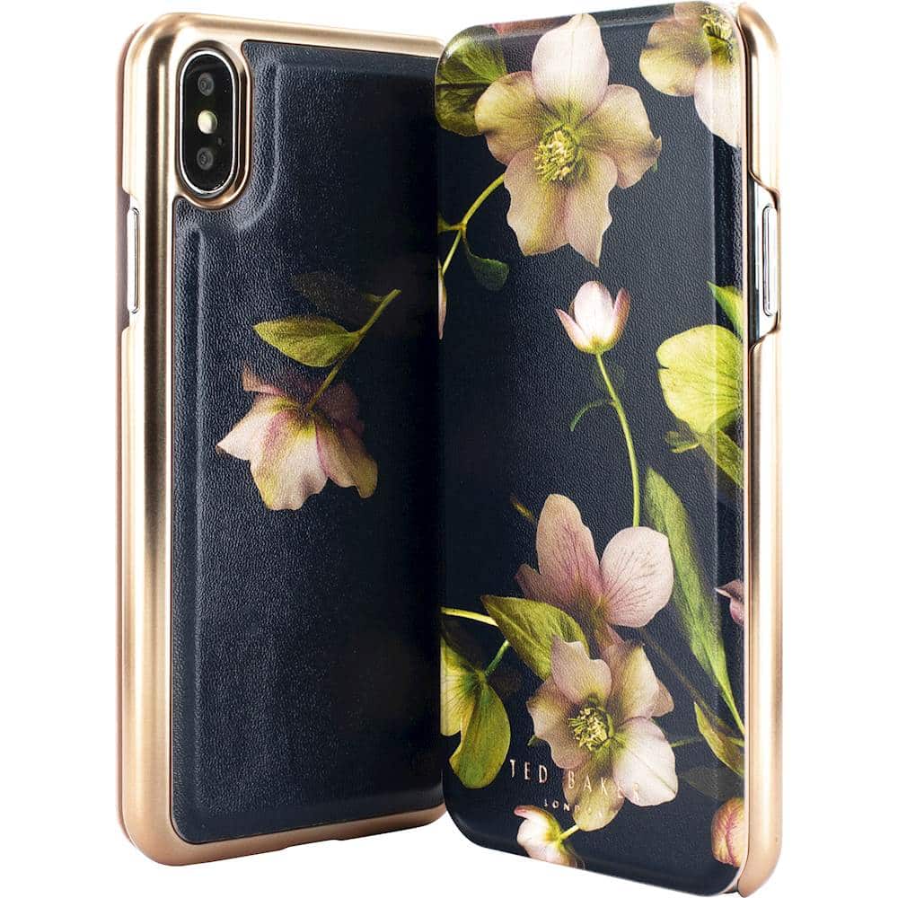 mirror folio case for apple iphone x and xs - black mirror folio case for apple iphone x and xs - black