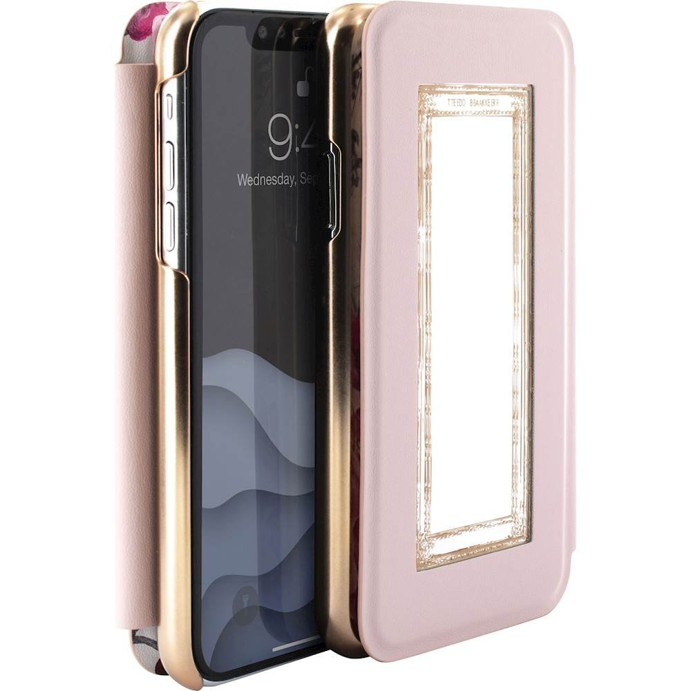 mirror folio case for apple iphone x and xs - white