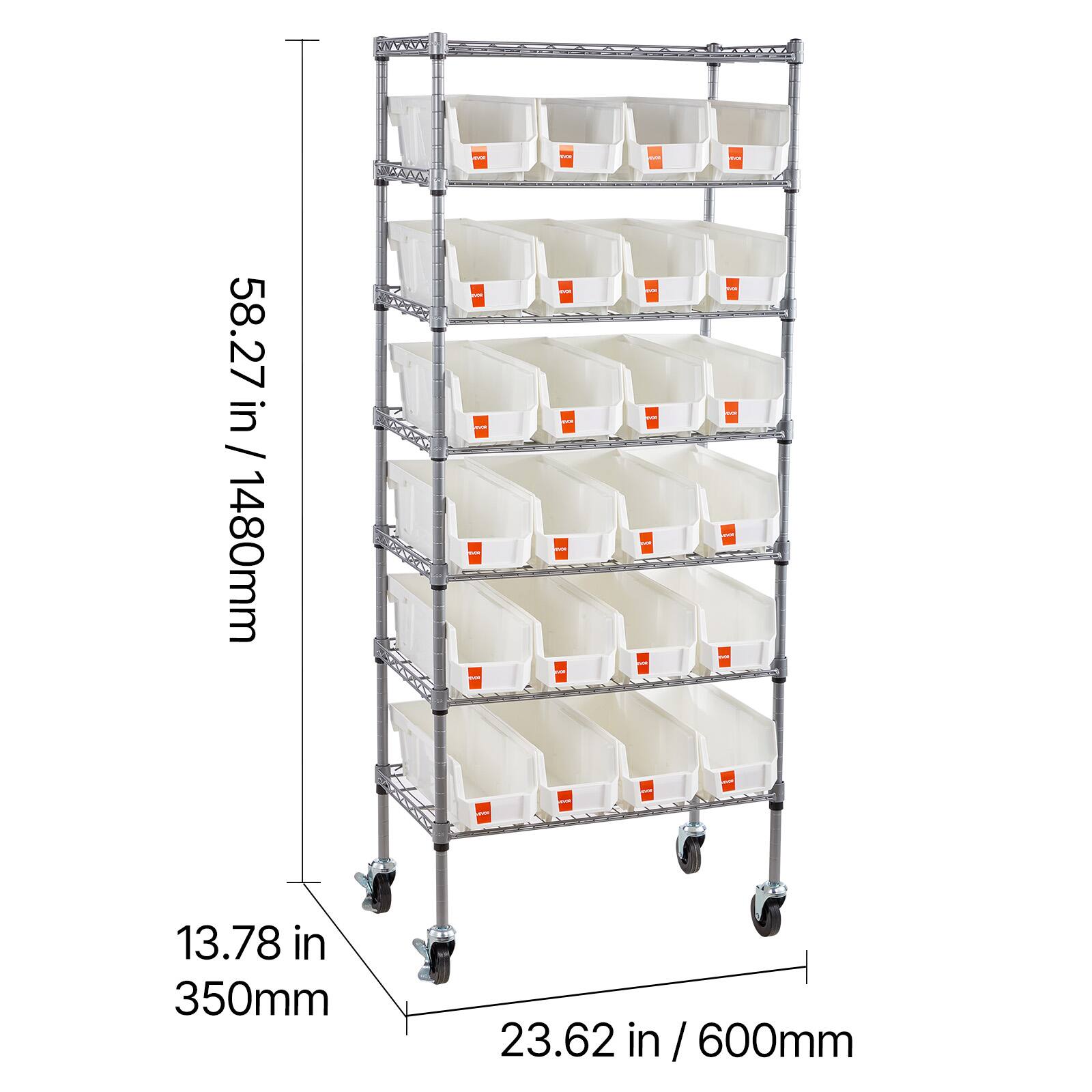 58.27 in / 1480mm  
13.78 in / 350mm  
23.62 in / 600mm