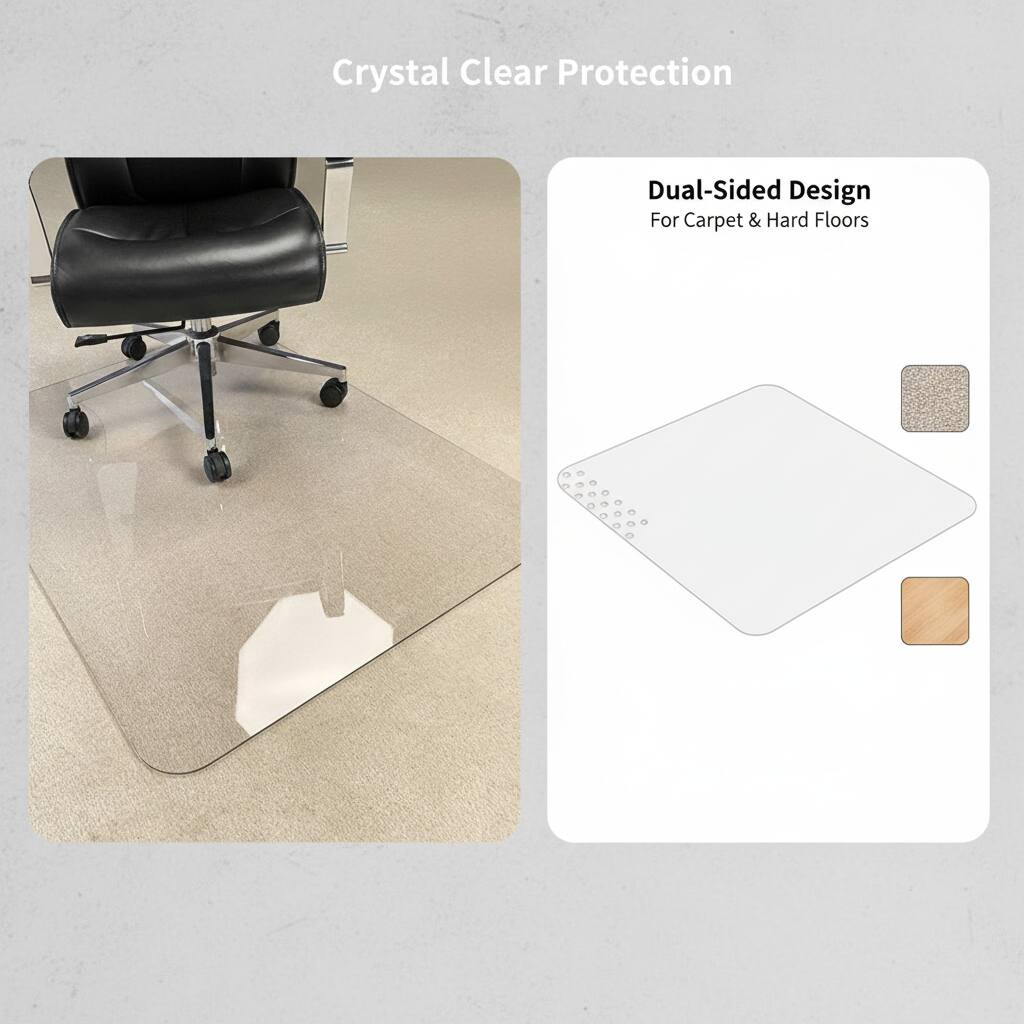 Crystal Clear Protection

Dual-Sided Design  
For Carpet & Hard Floors