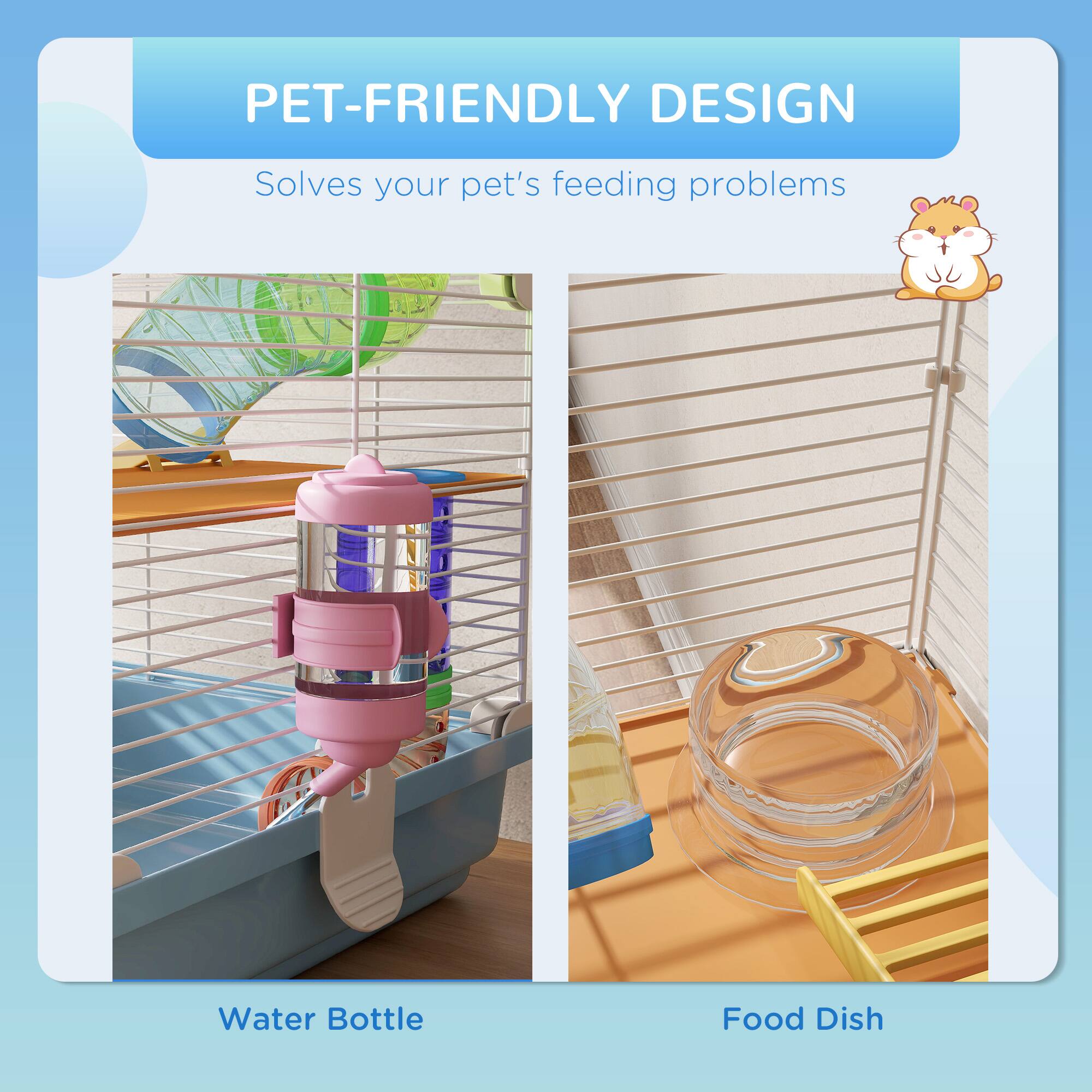 PET-FRIENDLY DESIGN  
Solves your pet's feeding problems  

Water Bottle  
Food Dish