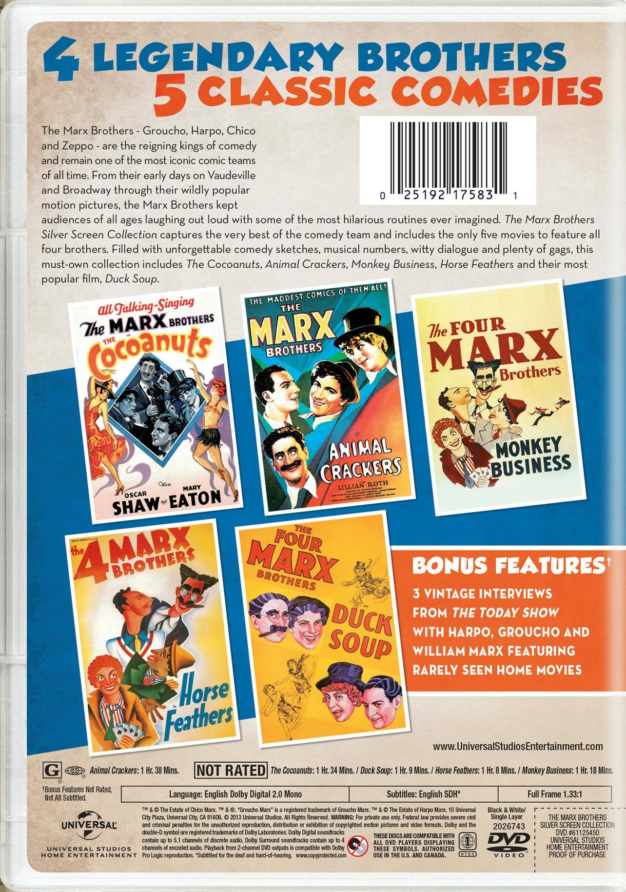 Angle. The Marx Brothers Silver Screen Collection (DVD Set) [DVD].
