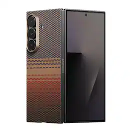 Pitaka - Z Fold 7 MagSafe Case, Slim & Light Galaxy Z Fold 7 Case With Caseless Touch Feeling, Aramid Fiber, Back Cover Only - Sunset