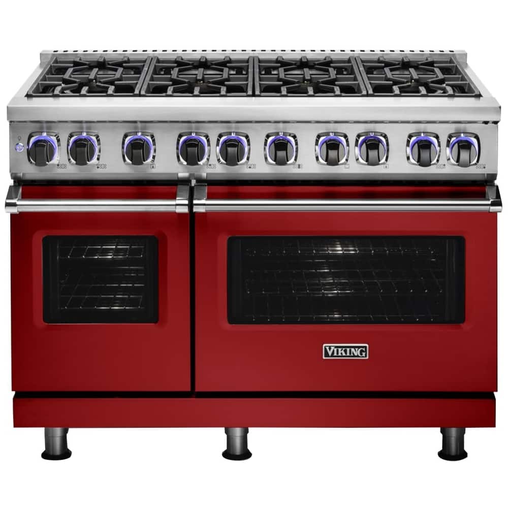 Viking - Freestanding Double Oven Gas Range - Apple Red - Front_Zoom