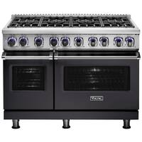 Viking - Self-Cleaning Freestanding Double Oven Dual Fuel Convection Range - Graphite Gray - Front_Zoom