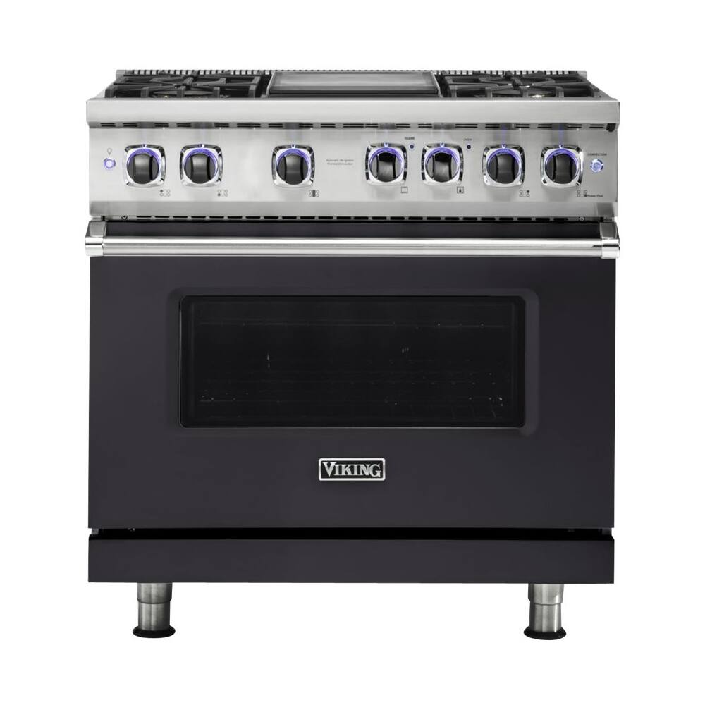 Front. Viking - 5.1 Cu. Ft. Freestanding Gas Convection Range - Graphite Gray.