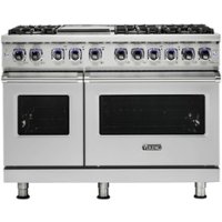 Viking - 7.3 Cu. Ft. Self-Cleaning Freestanding Double Oven Dual Fuel LP Gas Convection Range - Stainless steel - Front_Zoom