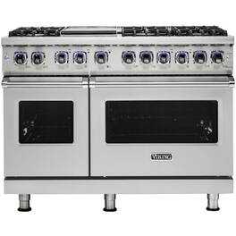 Viking - 48"W 7-Series Dual Fuel Self-Clean Range-6 Burners + Griddle - LP - Stainless Steel