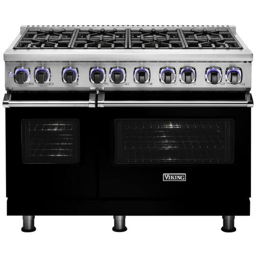 Viking - Freestanding Double Oven LP Gas Range - Black