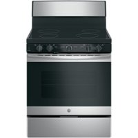 GE - 5.0 Cu. Ft. Self-Cleaning Freestanding Electric Range - Stainless steel - Front_Zoom
