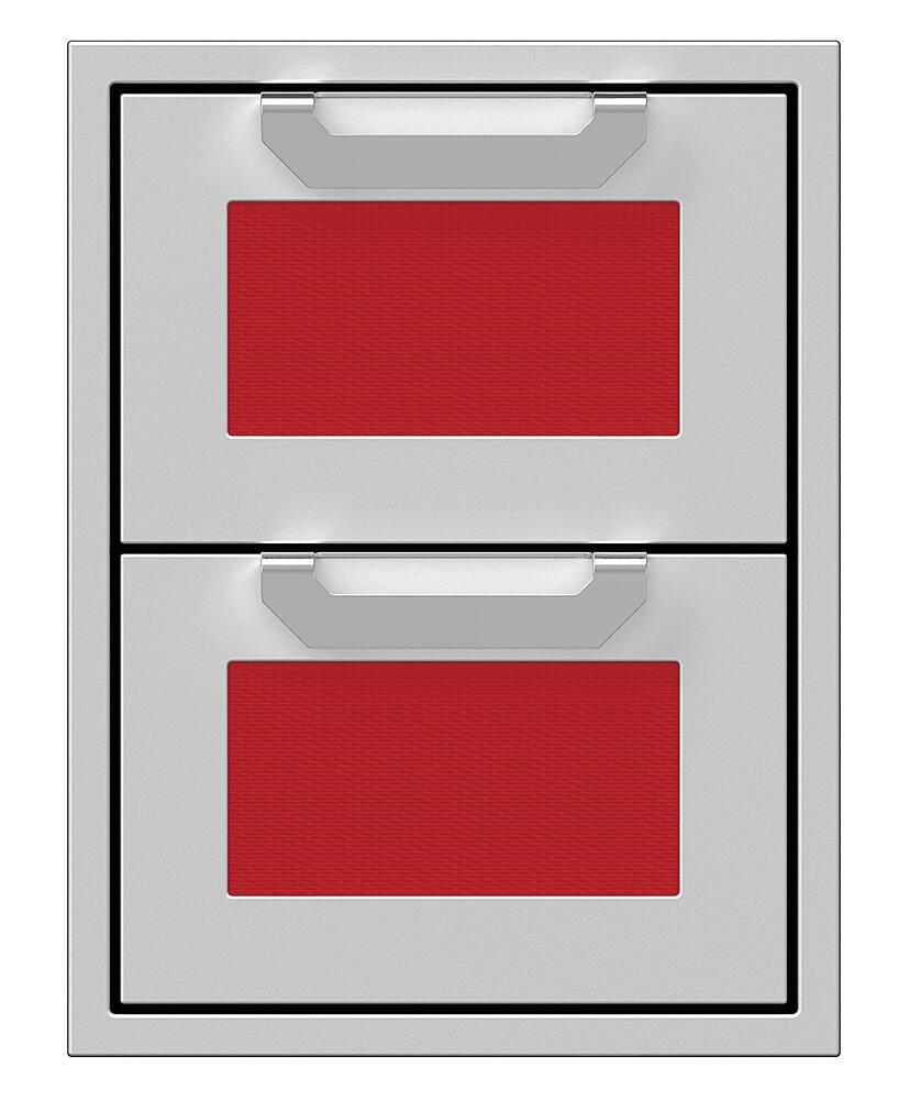 Angle. Hestan - AGDR Series 16" Outdoor Double Storage Drawers - Matador.