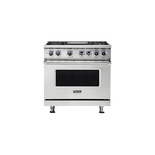 Front. Viking - 5.6 Cu. Ft. Self-Cleaning Freestanding Dual Fuel Convection Range - Apple red.