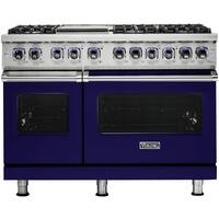 Viking - Self-Cleaning Freestanding Double Oven Dual Fuel Convection Range - Cobalt Blue - Front_Zoom