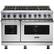 Front. Viking - 48"W 7-Series Dual Fuel Self-Clean Range-8 Burners - Stainless steel.