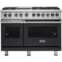 Viking - Self-Cleaning Freestanding Double Oven Dual Fuel Convection Range - Graphite Gray - Front_Zoom
