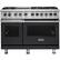 Front. Viking - Self-Cleaning Freestanding Double Oven Dual Fuel Convection Range - Graphite Gray.
