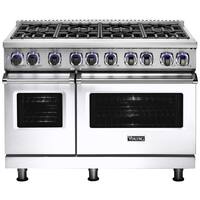 Viking - Self-Cleaning Freestanding Double Oven Dual Fuel Convection Range - White - Front_Zoom