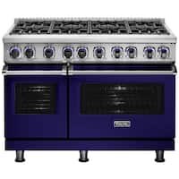 Viking - Freestanding Double Oven Gas Range - Cobalt Blue - Front_Zoom