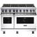 Front. Viking - 48"W 7-Series Dual Fuel Self-Clean Range-8 Burners - White.