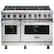 Front. Viking - 48"W 7-Series Dual Fuel Self-Clean Range-8 Burners-LP - Stainless Steel.