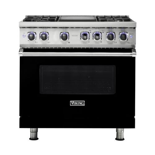 Viking - 5.1 Cu. Ft. Freestanding Gas Convection Range - Black