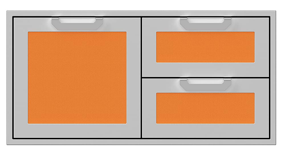 Angle. Hestan - AGSDR Series 42" Double Drawer and Storage Door Combination - Citra.