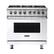 Front. Viking - VGR Freestanding 7-Series Gas 36"W Range - White.