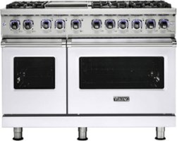 Viking - 7.3 Cu. Ft. Self-Cleaning Freestanding Double Oven Dual Fuel LP Gas Convection Range - White - Front_Zoom