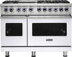 Viking - Self-Cleaning Freestanding Double Oven Dual Fuel Convection Range - White - Front_Zoom