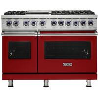 Viking - Self-Cleaning Freestanding Double Oven Dual Fuel Convection Range - Apple Red - Front_Standard