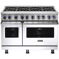 Viking - Freestanding Double Oven Gas Range - White - Front_Zoom