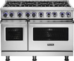 Viking - 6.1. Cu. Ft. Freestanding Double Oven LP Gas Range - Stainless steel - Front_Zoom
