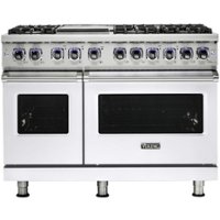 Viking - 48"W 7-Series Dual Fuel Self-Clean Range-6 Burners + Griddle - White - Front_Zoom