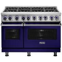 Viking - Self-Cleaning Freestanding Double Oven Dual Fuel Convection Range - Cobalt Blue - Front_Zoom