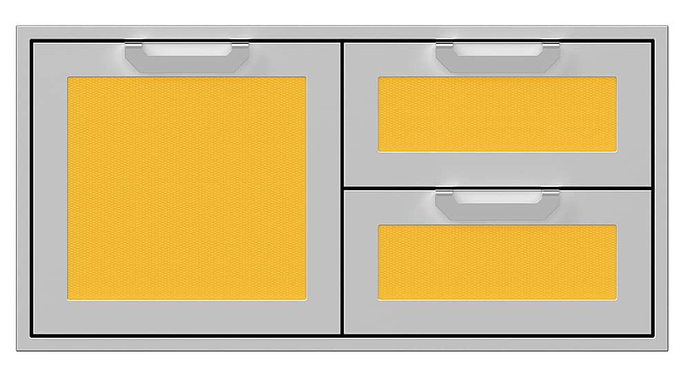 Angle. Hestan - AGSDR Series 42" Double Drawer and Storage Door Combination - Sol.