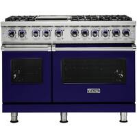 Viking - Freestanding Double Oven Gas Range - Cobalt Blue - Front_Zoom
