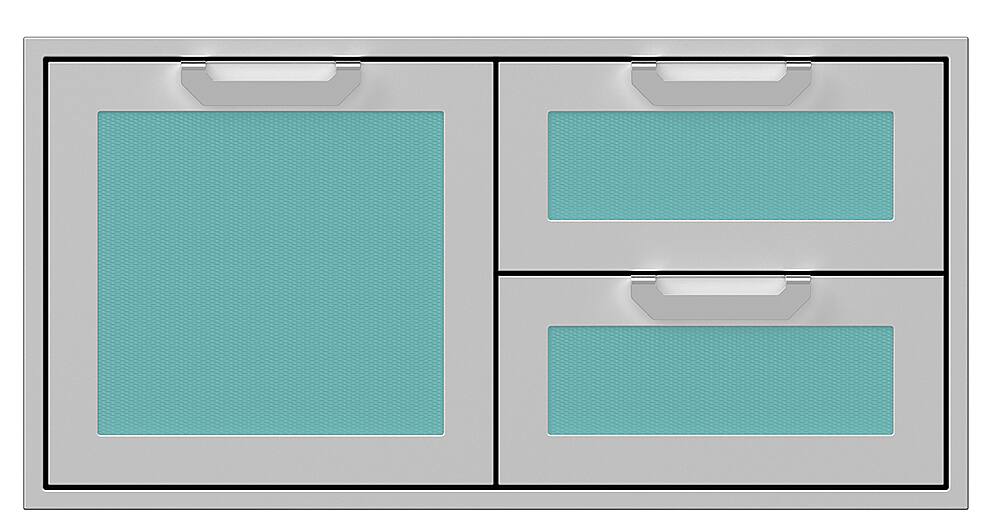 Angle. Hestan - AGSDR Series 42" Double Drawer and Storage Door Combination - Bora Bora.