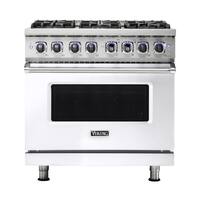 Viking - 5.6 Cu. Ft. Self-Cleaning Freestanding Dual Fuel Convection Range - White - Front_Zoom