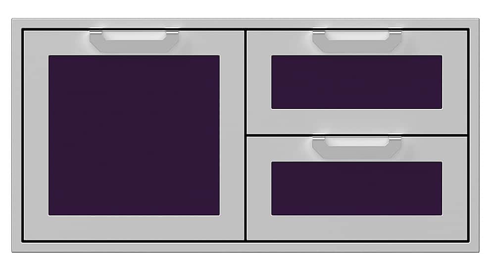 Angle. Hestan - AGSDR Series 42" Double Drawer and Storage Door Combination - Lush.