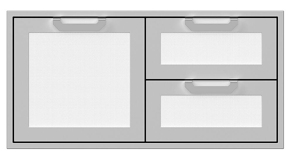 Angle. Hestan - AGSDR Series 42" Double Drawer and Storage Door Combination - Froth.