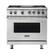 Front. Viking - VGR Freestanding 7-Series Gas 36"W Range - Stainless Steel.